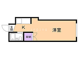N213ハイツ 1Kの間取図画像