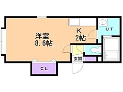 こんしぇるじぇ 1Kの間取図画像