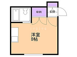 B・Cドエリング ワンルームの間取図画像