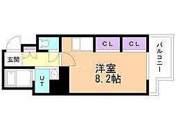 アストリアN6 ワンルームの間取図画像