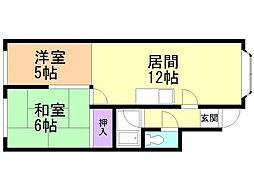 シャトー7 2LDKの間取図画像