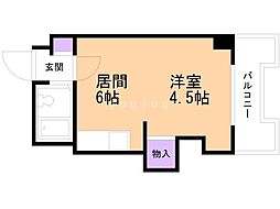 シティハイムN18. 1DKの間取図画像