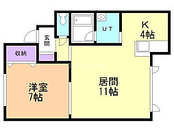 カーサトリーム 1LDKの間取図画像