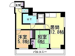 ビスタ麻生山田ビル 2LDKの間取図画像