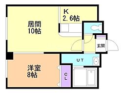 シャルム37 1LDKの間取図画像
