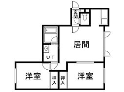 リリー・コート 2LDKの間取図画像