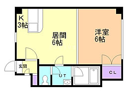 ドリームN26ビル 1DKの間取図画像
