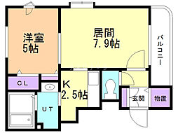 サイト21 1LDKの間取図画像