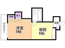 ノースタウンハウス 1DKの間取図画像