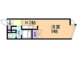 エスポワール204 1Kの間取図画像