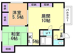 エルムハイツサクマ 2LDKの間取図画像