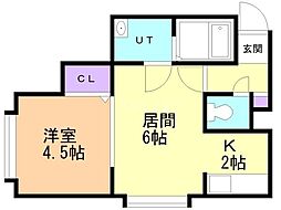 カーサ・クイント 1LDKの間取図画像