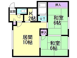 メゾン新琴似 2LDKの間取図画像