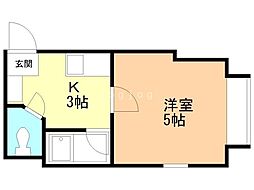 ベルメゾン 1Kの間取図画像