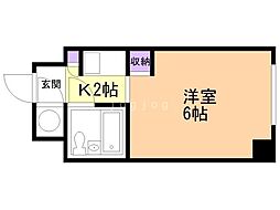 ティアラパレス北大前 1Kの間取図画像