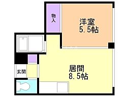 むつみマンション 1LDKの間取図画像