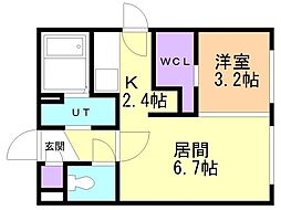 LUX FORT III 1LDKの間取図画像