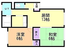 エスポワールA 2LDKの間取図画像