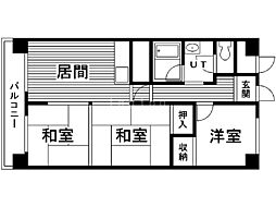 第17松井ビル 2DKの間取図画像