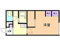 レオパレスSAS62 1Kの間取図画像
