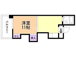 エルムハイデンス 1DKの間取図画像