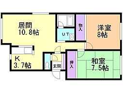 リムジン27 2LDKの間取図画像