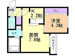 プロスペクト麻生 1LDKの間取図画像