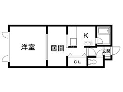 スカイパレス 1DKの間取図画像