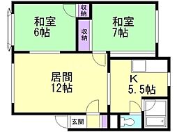 セトルA 2LDKの間取図画像