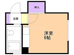 F101 ワンルームの間取図画像