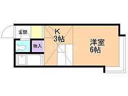 マクセル北28条B 1Kの間取図画像