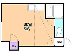 クラブハウス ワンルームの間取図画像