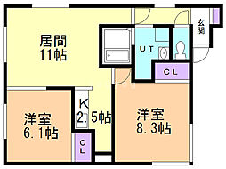 間取図画像 2LDK