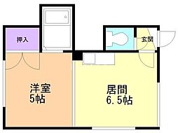 一光ハイムA 1DKの間取図画像