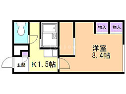 レオパレスエスペランサ 1Kの間取図画像