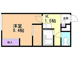 レオパレスビクトワール 1Kの間取図画像