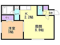 ラフィネ麻生 1LDKの間取図画像