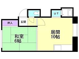 リバーサイド新川 1LDKの間取図画像