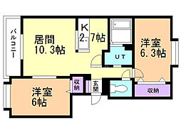 ヴィアーレあいの里II 2階