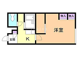 レオパレスSK9 1Kの間取図画像