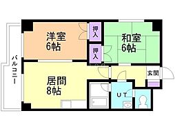 マンションブリッヂ麻生橋元ビル 2DKの間取図画像