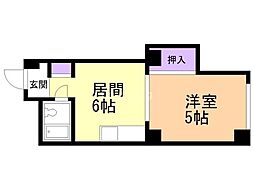 メイゾン麻生 1DKの間取図画像