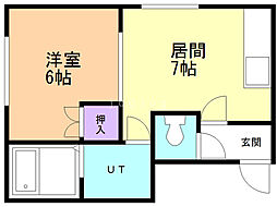 アーバンコート31A 1DKの間取図画像