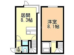 ソニア麻生B 1LDKの間取図画像
