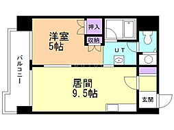 フォーレスト米内 1DKの間取図画像