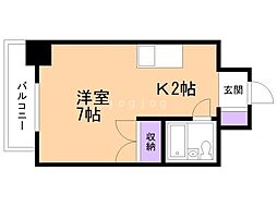 スタジオシティ 1Kの間取図画像