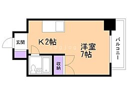 スタジオシティ 1Kの間取図画像
