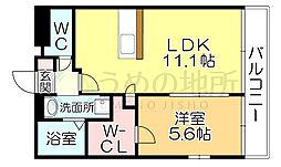 ソフィア21合川 2階1LDKの間取り