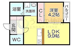 BRAVE BASE 江戸屋敷 1LDKの間取図画像