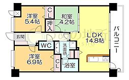 アメイズ国分ファミリエ 3LDKの間取図画像